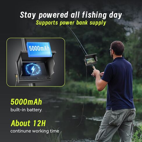 كاميرا لصيد الأسماك تحت الماء كاميرا مع كابل 100 قدم ، عرض IPS 4.3 بوصة ، رؤية ليلية بالأشعة تحت الحمراء ، 220 درجة زاوية IP67 مقاومة للماء ، 1080 بكسل عالي الدقة للجليد ونهر قوارب الكاياك قوارب الصيد in Kuwait