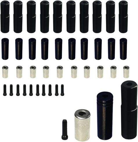 10 PCs 5mm Black Alloy Road Mountain Bicycle Bike Brake Cable Tips Caps End Crimp +10 x Silver Cable Tips Caps +10 x 4mm Shift Derailleur Cable Tips End +10 x Cable End Crimps Total 40 pcs in Saudi Arabia