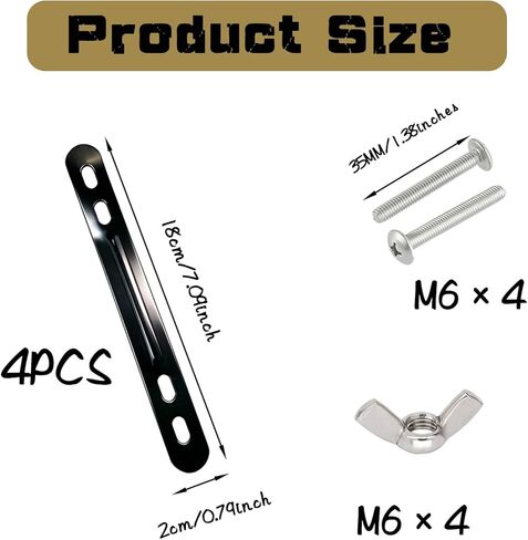 4 قطع من دعامات التثبيت مع مسامير وصواميل لتركيب سلة الدراجة، دعامات تثبيت سلة الدراجة، حامل دعامة تثبيت سلال الدراجة الخلفية لرف الدراجة in Kuwait