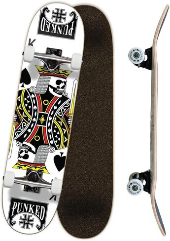 Yocaher Poker Series Pro Complete Skateboard 7.75" x 31" – Double Kick Concave Deck, ABEC-9 Bearings, 54mm Wheels, Aluminum Alloy Trucks, BlackWidow Grip Tape – Trick Skateboard for Beginners & Teens in Saudi Arabia