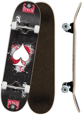 Yocaher Poker Series Pro Complete Skateboard 7.75" x 31" – Double Kick Concave Deck, ABEC-9 Bearings, 54mm Wheels, Aluminum Alloy Trucks, BlackWidow Grip Tape – Trick Skateboard for Beginners & Teens in Saudi Arabia