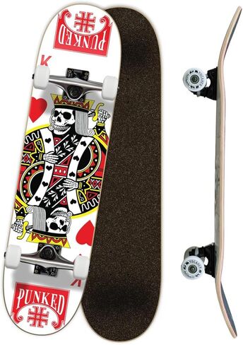 Yocaher Poker Series Pro Complete Skateboard 7.75" x 31" – Double Kick Concave Deck, ABEC-9 Bearings, 54mm Wheels, Aluminum Alloy Trucks, BlackWidow Grip Tape – Trick Skateboard for Beginners & Teens in Saudi Arabia
