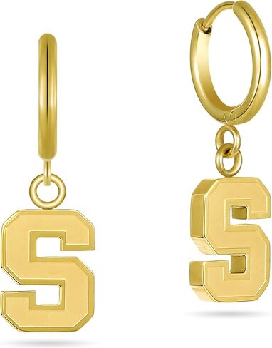 Stone Armory Earrings for Syracuse University Jewelry Gifts for Women, Graduation – Stainless Steel Skin-Friendly Syracuse Orange Earrings 18K Gold Finish Block S Hoops in Saudi Arabia