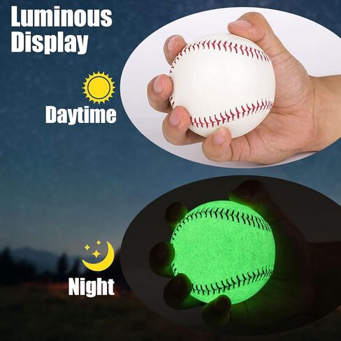 Glow in The Dark Baseballs 2 Pack 9-Inch for Hand-Eye Coordination, Hitting and Fielding Practice Baseball Fans Outdoor Activity Accessories in Kuwait