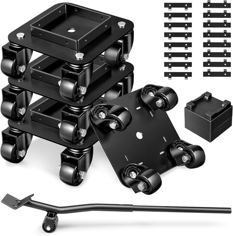 KEDSUM 1500LBS Furniture Movers with Wheels, Heavy Duty Furniture Dolly Set of 4, Dolly Kit Furniture Lifter Tool with Removeable Baffles for Appliance, Sofa, Pool Table in Saudi Arabia