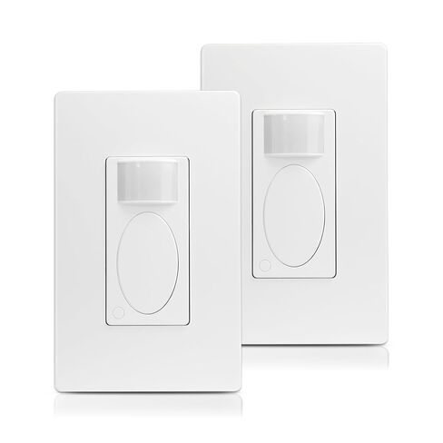 RAYZEEK 2 Pack PIR Motion Sensor Light Switch,Occupancy Sensor Switch | 5Amp | Sigle-Pole | No Neutral Required, Operable Without Ground Wire,PC Fireproof,UL Listed in Saudi Arabia