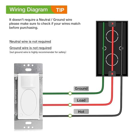RAYZEEK 2 Pack PIR Motion Sensor Light Switch,Occupancy Sensor Switch | 5Amp | Sigle-Pole | No Neutral Required, Operable Without Ground Wire,PC Fireproof,UL Listed in Saudi Arabia