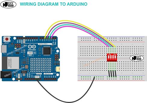 DIP Switch Red 4 Position (Pack of 10) – Compatible with Arduino, ESP32, ESP8266, Raspberry Pi – DIP 4-Way Toggle Switch for DIY Electronics & Prototyping in Saudi Arabia