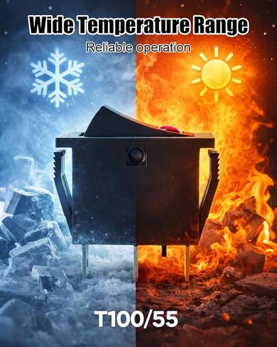 RK1-15 مفتاح هزاز مناسب لسخانات Sok-en والتطبيقات الكهربائية المنزلية 3-Pin 2-Position 16A 125/250VAC T100/55، قطعتان in Kuwait