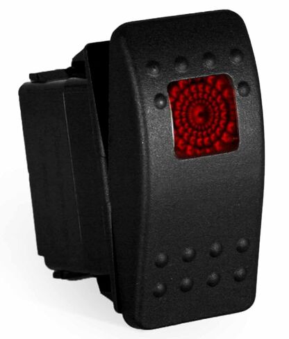 Carling Rocker Switch - Illuminated Red - V1D1, SPST, 3 terminals, Sealed, Waterproof, dusproof (Red) in Saudi Arabia