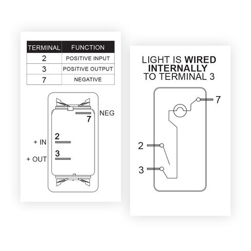 Carling Rocker Switch - Illuminated Red - V1D1, SPST, 3 terminals, Sealed, Waterproof, dusproof (Red) in Saudi Arabia