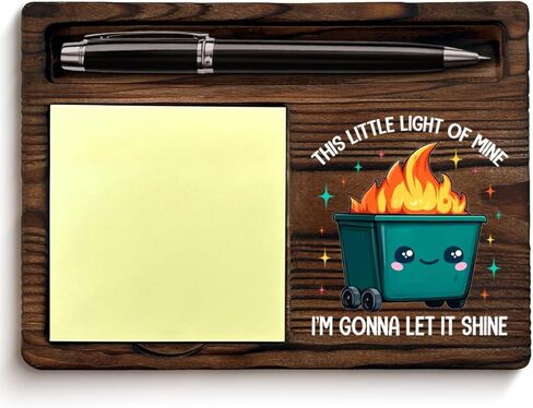 Funny Office Dumpster Fire Sticky Note Holder Dumpster Fire Gifts This Little Light of Mine I'm Gonna Let It Shine Post It Note Dispenser for Office Cubicle Desk Decor in Kuwait