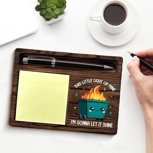 Funny Office Dumpster Fire Sticky Note Holder Dumpster Fire Gifts This Little Light of Mine I'm Gonna Let It Shine Post It Note Dispenser for Office Cubicle Desk Decor in Kuwait
