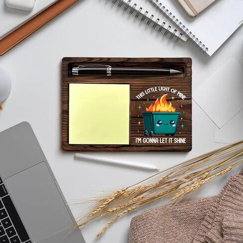 Funny Office Dumpster Fire Sticky Note Holder Dumpster Fire Gifts This Little Light of Mine I'm Gonna Let It Shine Post It Note Dispenser for Office Cubicle Desk Decor in Kuwait