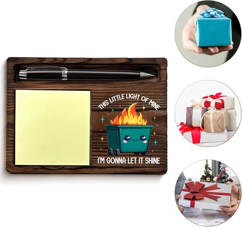 Funny Office Dumpster Fire Sticky Note Holder Dumpster Fire Gifts This Little Light of Mine I'm Gonna Let It Shine Post It Note Dispenser for Office Cubicle Desk Decor in Kuwait