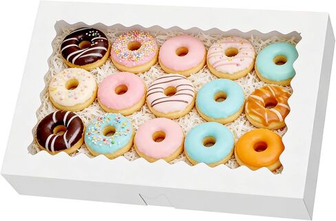 40pcs Cake Bakery Boxes, 16x11x2.5 Bakery Box with Window, for Chocolate Covered Strawberries,Macaroon,Donuts, Pies, Cookies in Kuwait