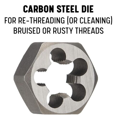 Drill America 9/16"-12 Carbon Steel Hex Rethreading Die, DWT Series in Kuwait