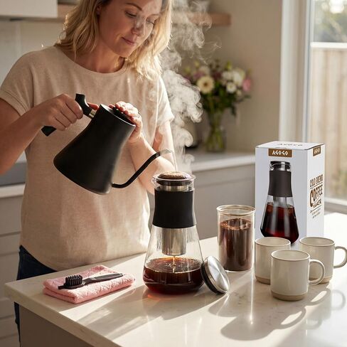 ماكينة صنع القهوة المثلجة مع مرشحات معدنية من السيليكون مانعة للانزلاق سعة 1600 مل in Kuwait