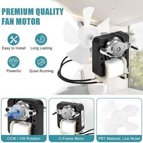Criditpid EP670 SM670 Universal Utility Motor Kit Replaces 250340, 250355, 90970, 90971, EM670, 653026, 33-670, C-Frame Motor 120V for Exhaust Fan, Refrigerators, Range Hood, Evaporator Fan Motor in Saudi Arabia