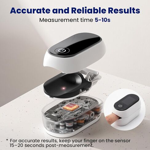 مقياس التأكسج النبضي بتقنية البلوتوث، جهاز مراقبة تشبع الأكسجين في الدم الذكي مع تطبيق للرياضة والطيران، SpO2 دقيق وقارئ معدل ضربات القلب مع شاشة OLED كاملة، مؤشر التروية، البطاريات متضمنة in Kuwait