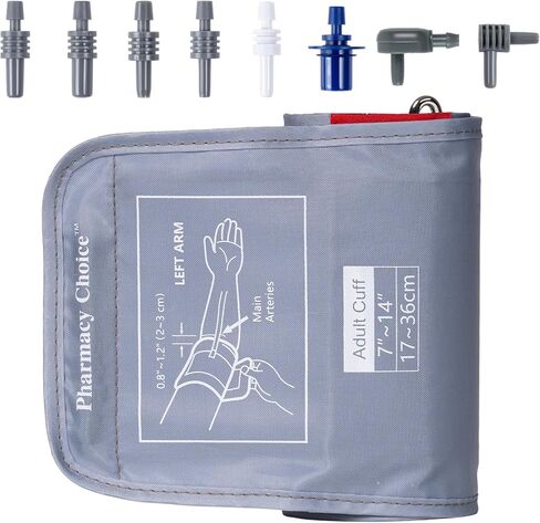 سوار ضغط دم متوسط ​​للأطفال، ذراع نحيف، سوار Adout، متوافق مع معظم الشاشات، سوار بديل لضغط الدم ARM مع 8 موصلات 17-36 سم (7"-14") in Kuwait