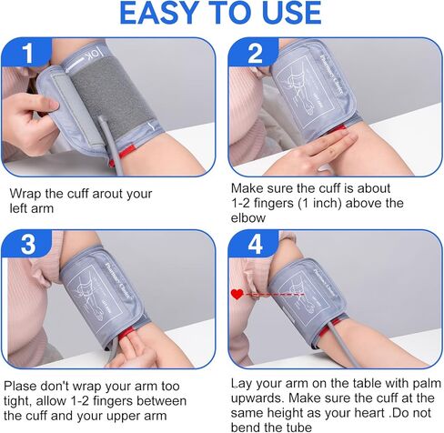 سوار ضغط دم متوسط ​​للأطفال، ذراع نحيف، سوار Adout، متوافق مع معظم الشاشات، سوار بديل لضغط الدم ARM مع 8 موصلات 17-36 سم (7"-14") in Kuwait