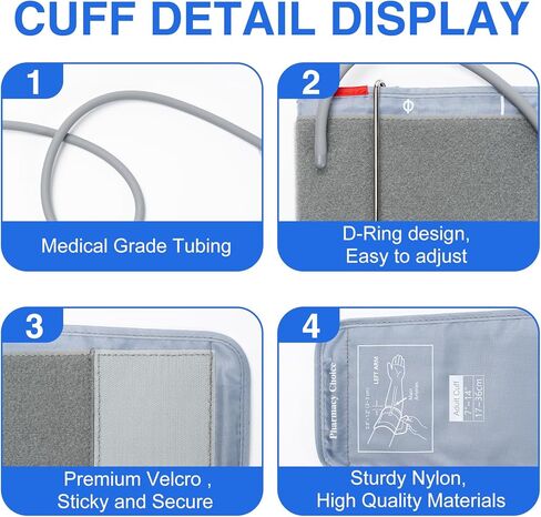 سوار ضغط دم متوسط ​​للأطفال، ذراع نحيف، سوار Adout، متوافق مع معظم الشاشات، سوار بديل لضغط الدم ARM مع 8 موصلات 17-36 سم (7"-14") in Kuwait