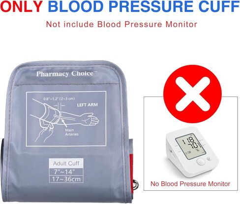 سوار ضغط دم متوسط ​​للأطفال، ذراع نحيف، سوار Adout، متوافق مع معظم الشاشات، سوار بديل لضغط الدم ARM مع 8 موصلات 17-36 سم (7"-14") in Kuwait
