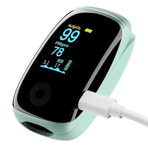 مقياس التأكسج نبض الإصبع، تشبع الأكسجين في الدم بأطراف الأصابع مع جهاز مراقبة النبض، مقياس التأكسج مع حبل، مقياس التأكسج النبضي للاستخدام الرياضي والطيران فقط (وردي) TY07 in Kuwait