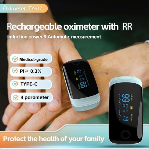 Finger Pulse Oximeter, Fingertip Blood Oxygen Saturation with Pulse Monitor, Oximeter with Lanyard, Pulse Oximeter for Sport and aviation use only (pink) TY07 in Saudi Arabia