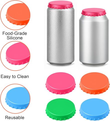 6 Pack Caps for Soda Cans, Reusable Can Lids Soda, Cans Caps Lid Sodas for Standard Can, Leak-Proof for Beer, Sodas & Beverages in Saudi Arabia