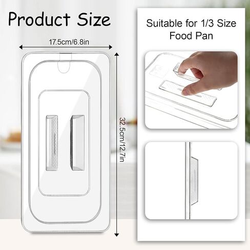 10 قطع من أغطية أواني الطعام الشفافة مقاس 1/3 من أغطية أواني الطعام من البولي كربونات مع مقبض وأغطية أطباق شفافة مع مقبض لمطعم الفندق والفواكه والخضروات التجارية in Kuwait