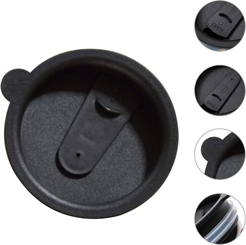 غطاء كوب قابل لإعادة الاستخدام من توبادورن - مناسب لأكواب القهوة المصنوعة من السيراميك واللاتيه أثناء السفر، أسود in Kuwait