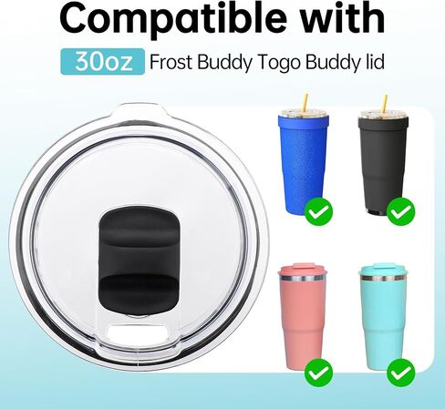 Replacement Lids Compatible with Frost Buddy Togo Buddy, 30oz Tumbler Lid Fit for Frost Buddy Tumbler, Spill Proof To Go Buddy Lids Covers with Magnetic Slider Switch for Travel Workouts & Outdoor in Kuwait