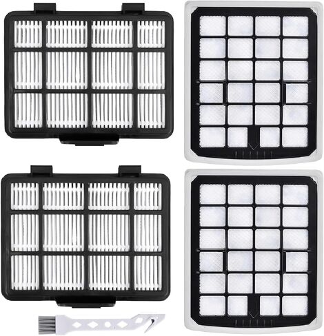 استبدال فلتر NEN180 متوافق مع قطع غيار المكنسة الكهربائية Eureka NEN180 NEN186BL بدون كيس، 2 مرشحات HEPA و2 عنصر مرشحات أكواب الغبار، 4 عبوات in Kuwait