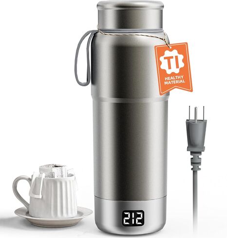 520ml Pure Titanium Portable Electric Kettle – Travel Kettle Dual Voltage 100V-240V with Temperature Control, Lightweight, Leak-Proof, Fast Boil Mini Kettle for Travel, Office, Hotel, Camping in Saudi Arabia