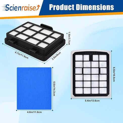 استبدال فلتر NEN180 متوافق مع قطع غيار المكنسة الكهربائية Eureka NEN180 NEN186BL بدون كيس، 2 مرشحات HEPA و2 عنصر مرشحات أكواب الغبار، 4 عبوات in Kuwait