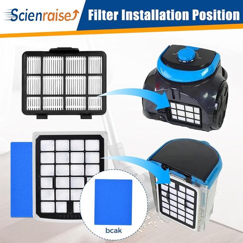 استبدال فلتر NEN180 متوافق مع قطع غيار المكنسة الكهربائية Eureka NEN180 NEN186BL بدون كيس، 2 مرشحات HEPA و2 عنصر مرشحات أكواب الغبار، 4 عبوات in Kuwait
