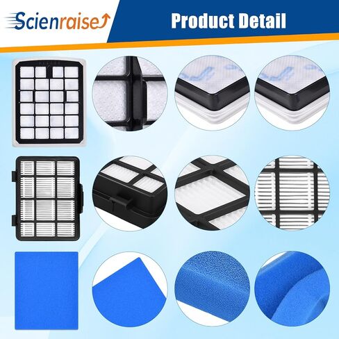 استبدال فلتر NEN180 متوافق مع قطع غيار المكنسة الكهربائية Eureka NEN180 NEN186BL بدون كيس، 2 مرشحات HEPA و2 عنصر مرشحات أكواب الغبار، 4 عبوات in Kuwait