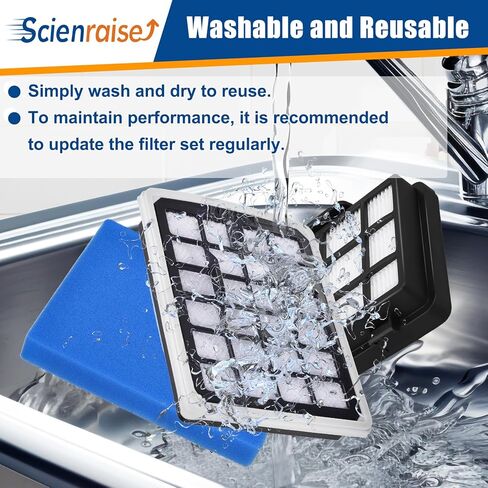 استبدال فلتر NEN180 متوافق مع قطع غيار المكنسة الكهربائية Eureka NEN180 NEN186BL بدون كيس، 2 مرشحات HEPA و2 عنصر مرشحات أكواب الغبار، 4 عبوات in Kuwait