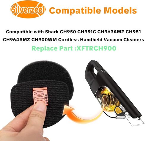 3 PACK CH950 Replacemen Filters for Shark Ultra Cyclone Pet Pro Plus CH951C CH963AMZ CH951 CH964AMZ CH900WM CH901 Cordless Handheld Vacuum Vleaner, Replace Part XFTRCH900 in Saudi Arabia