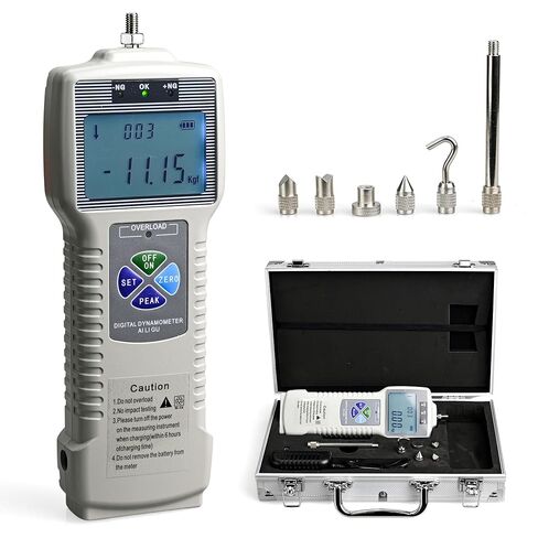 ZP-500N Digital Force Gauge Push Pull Gauge with Data Output Function (no RS232 Cable) 500N 50kgf 110lbf High Precision for Tension Compression Destructive Tests, Backlit LCD Display, Rechargeable in Saudi Arabia