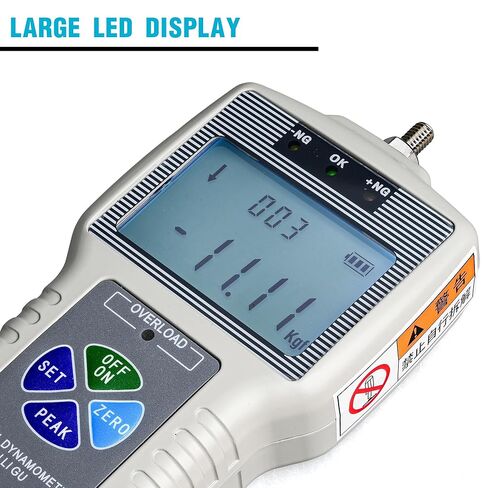 ZP-500N Digital Force Gauge Push Pull Gauge with Data Output Function (no RS232 Cable) 500N 50kgf 110lbf High Precision for Tension Compression Destructive Tests, Backlit LCD Display, Rechargeable in Saudi Arabia