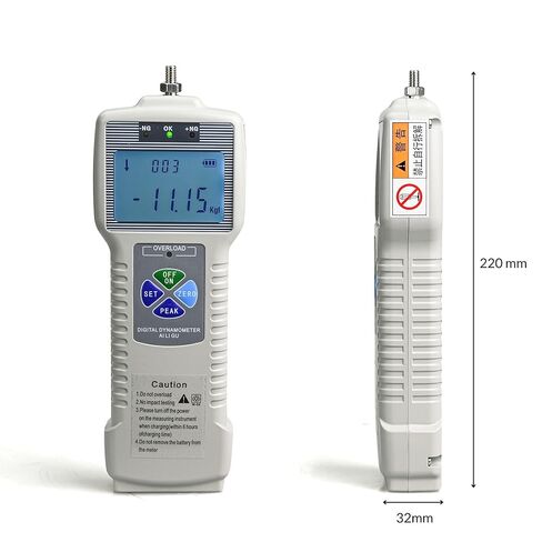 ZP-500N Digital Force Gauge Push Pull Gauge with Data Output Function (no RS232 Cable) 500N 50kgf 110lbf High Precision for Tension Compression Destructive Tests, Backlit LCD Display, Rechargeable in Saudi Arabia
