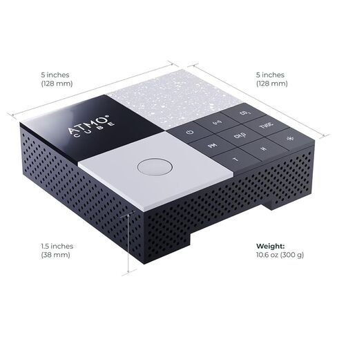 جهاز مراقبة جودة الهواء الداخلي 12 في 1 من Atmocube الاحترافي - ثاني أكسيد الكربون، PM2.5، الفورمالديهايد (CH2O)، TVOCs، أكاسيد النيتروجين، مستشعر الضوضاء والضوء - اتصال Wi-Fi، Ethernet وPoE - لوحة تحكم سحابية ذكية في الوقت الفعلي in Kuwait