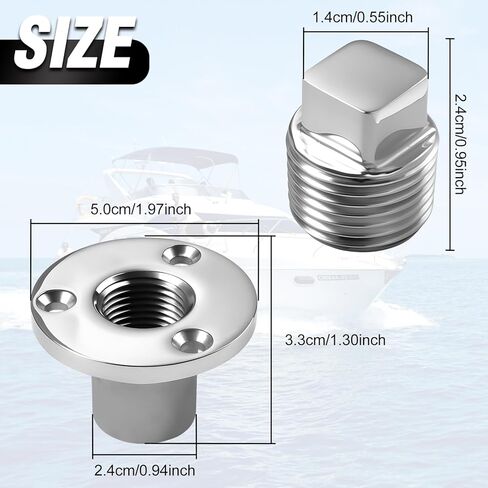 SPEEDWOX Stainless Steel Boat Drain Plug Kit Marine-Grade Garboard Thru-Hull Drain Plug Threaded Transom Plug Kayak Drain Plug Aluminum Boat Drain Plug Kit Grade Garboard Thru-Hull Drain Plug in Saudi Arabia