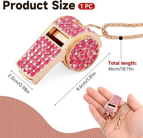 Metal Rhinestone Lanyard Whistle Gold Bling Whistle, Sparkling Crystal Rhinestone Whistle with Chain Lanyard for Coach, Referee, Basketball, Teachers in Saudi Arabia
