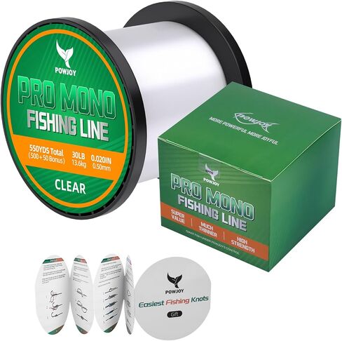 30lb clear monofilament fishing line with knot guide for big game in freshwater & saltwater,premium nylon string is strength and invisible, also suitable for hanging decoration&crafts, ice fish in Saudi Arabia
