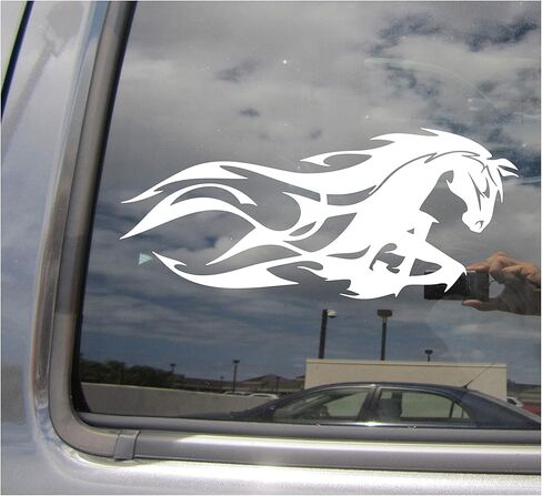 Tribal Stallion Horse - Mustang Flame - Cars Trucks Moped Helmet Hard Hat Auto Automotive Craft Laptop Vinyl Decal Store Window Wall Sticker 10021 in Saudi Arabia