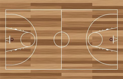 Wallmonkeys WM25846 Wood Basketball Court Wall Decal Peel and Stick Graphic (18 in W x 12 in H) in Kuwait